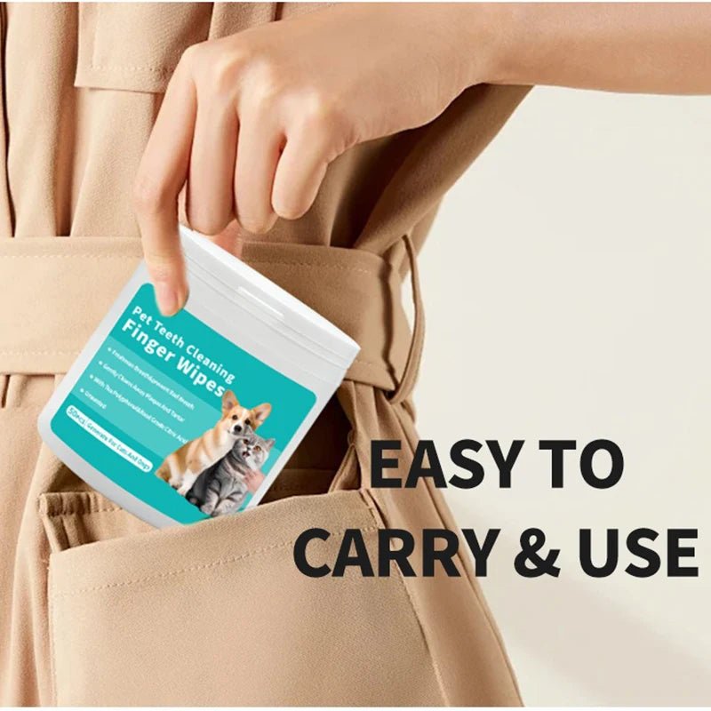 Lemmikin Hammasharja Sormipäällinen - Kertakäyttöiset Kosteuspyyhkeet Koiran ja Kissan Suuhygieniaan - whippetboys