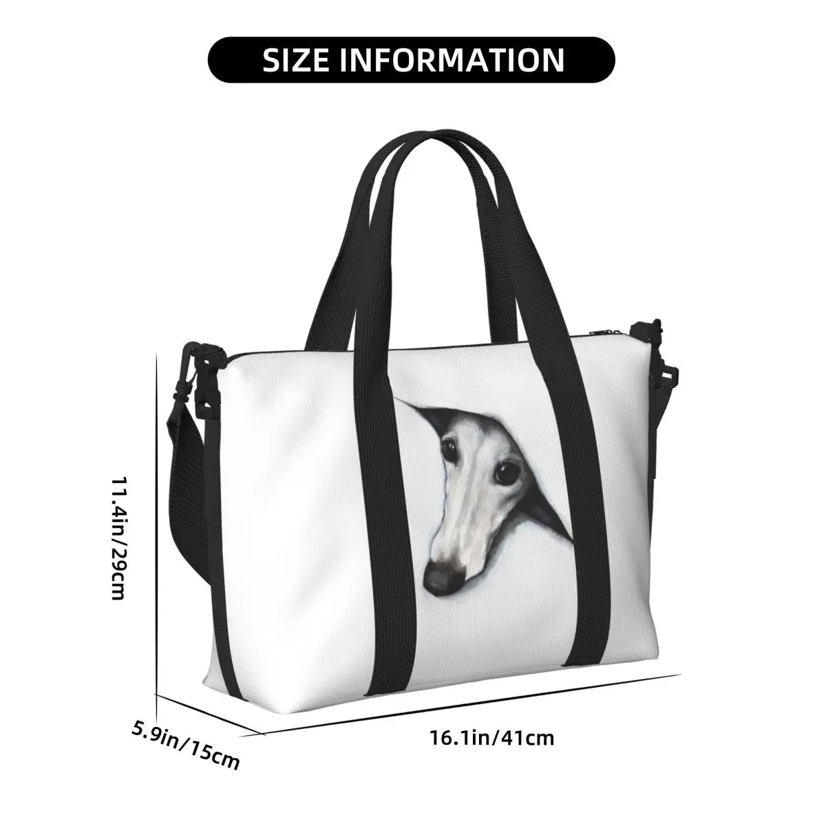 Whippet Kangaskassi - Tilava Tote Bag